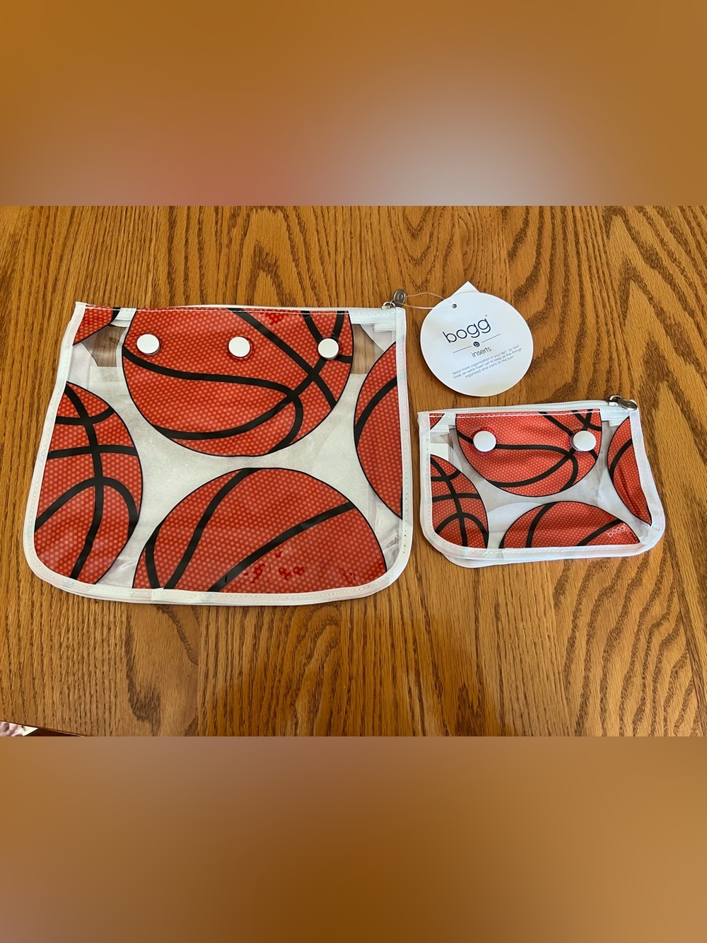 Bogg Decorative Inserts Set of
2 Travel Organizer Storage Pouches - Basketball
